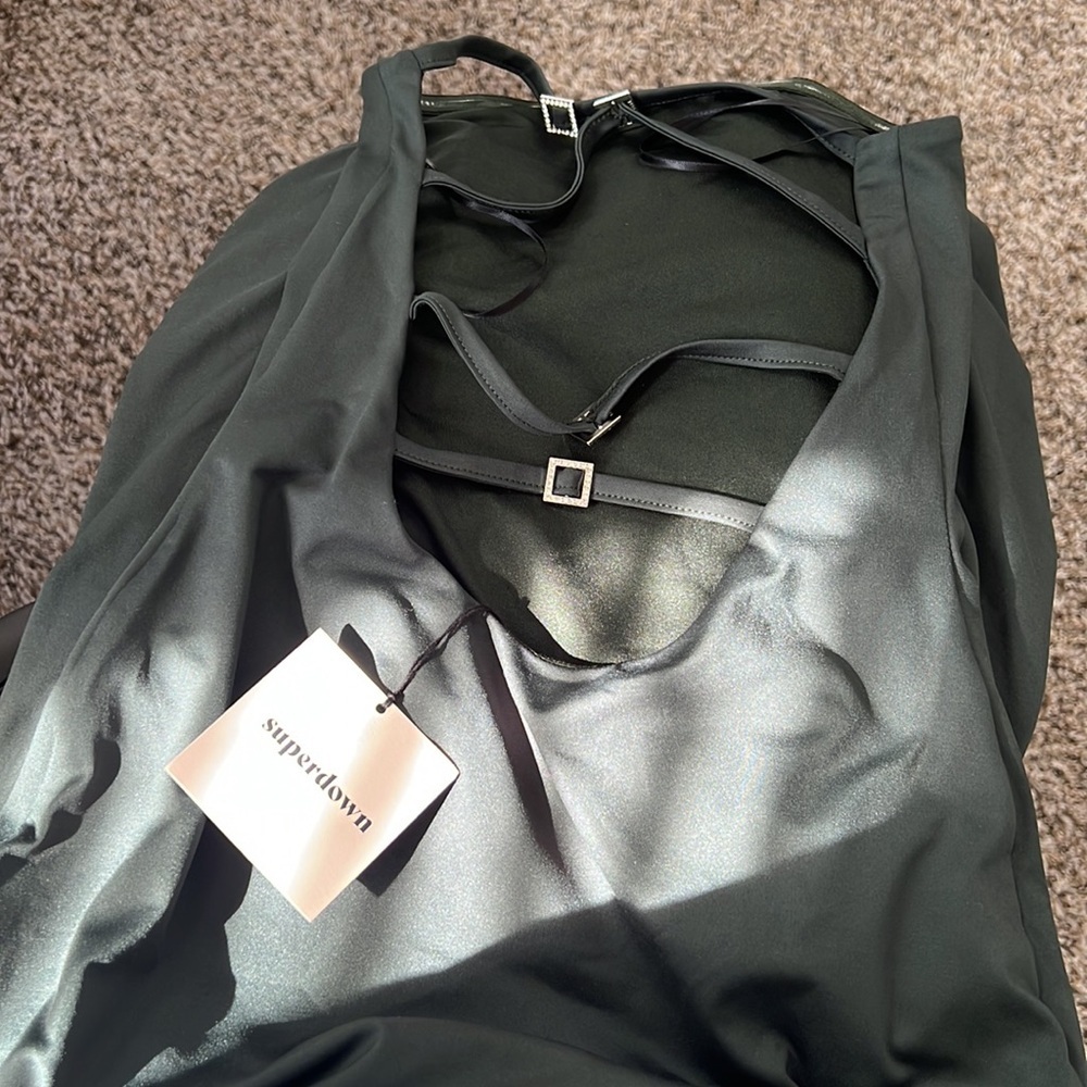 Superdown green strapless open back dress XXS - Picture 3 of 3
